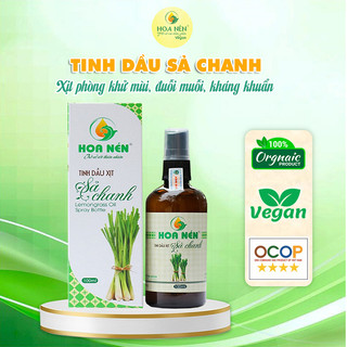 Tinh dầu sả chanh Hoa Nén 100ml dạng xịt phòng - Đuỗi muỗi, khử mùi, diệt khuẩn hiệu quả, an toàn