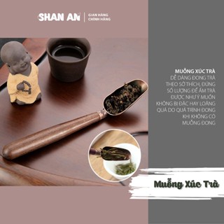 Muỗng Múc Trà Bằng Đồng Nguyên Chất Tay Cầm Dài Màu Đen