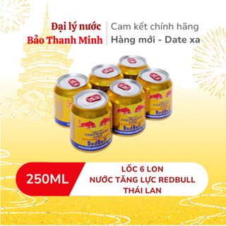 [HÀNG CHUẨN THÁI LAN] Nước tăng lực Bò Cụng RedBull Thái Lan 250ml (Lốc 6 lon) (Date xa)