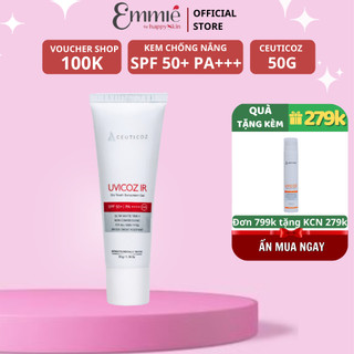 Kem chống nắng kiểm soát dầu không nhờn rít Ceuticoz Uvicoz IR Dry-Touch Sunscreen Gel SPF 50+ PA+++ UVA 50g CHÍNH HÃNG