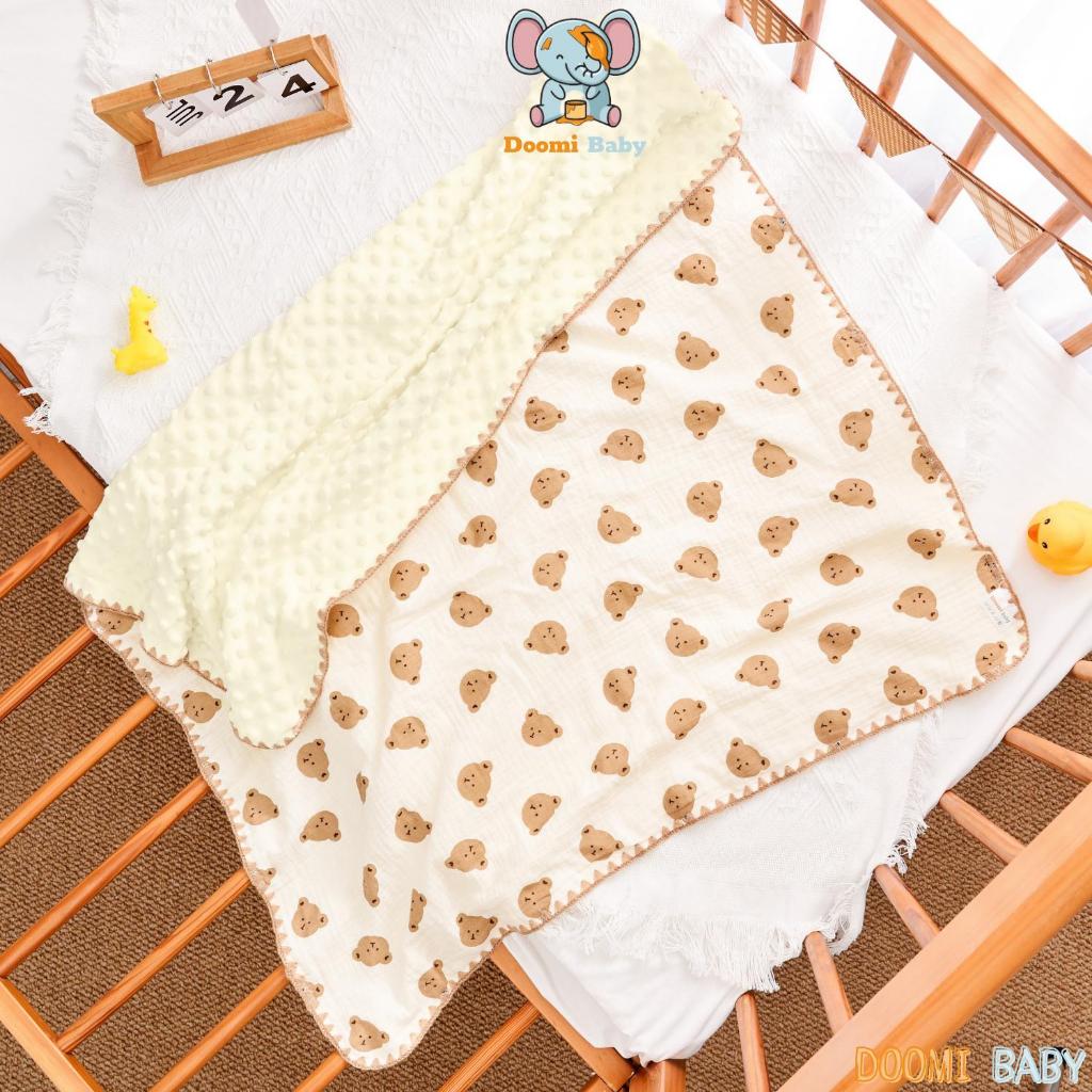 Chăn Muslin Hạt Đậu Mùa Hè Mềm Mịn Ấm Áp Kích Thước 1mx1m1 Doomi Baby - HT658