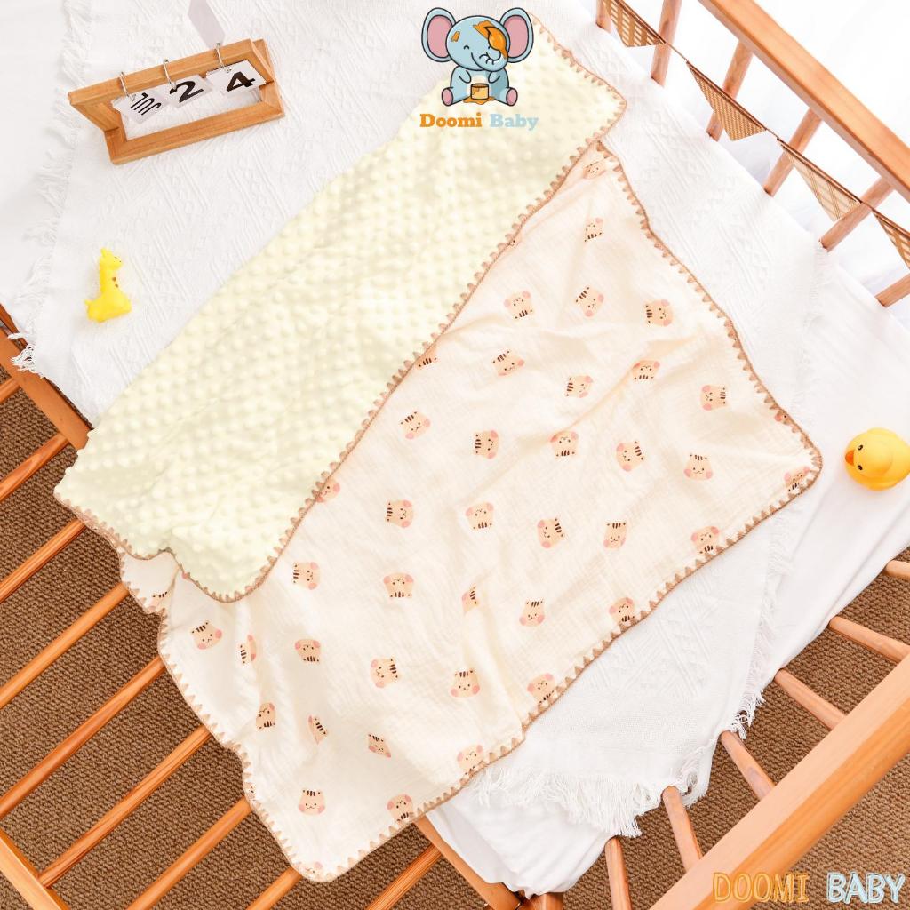 Chăn Muslin Hạt Đậu Mùa Hè Mềm Mịn Ấm Áp Kích Thước 1mx1m1 Doomi Baby - HT658