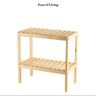 Kệ pallet 2 tầng đa năng gỗ tự nhiêu Posa - Size 50 cm
