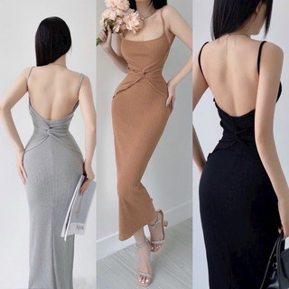 Đầm body maxi 2 dây hở lưng, sexy quyến rũ, sang chảnh, phù hợp đi tiệc, đám cưới, tiệc sinh nhật, đi biển