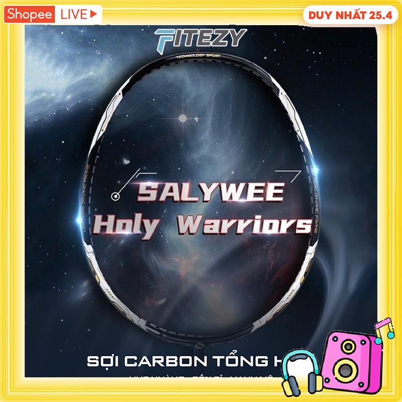 Vợt cầu lông cacbon FITEZY 8-9kg cao cấp trọng lượng 4U căng tối đa 10kg độ cân bằng 295mm công thủ toàn diện