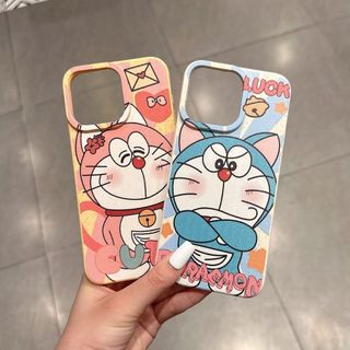 Ốp Lưng Iphone Silicon lúa mì in hình DOREMON XANH - DOREMON HỒNG