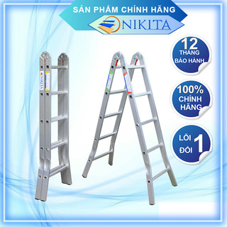 Thang gấp nhôm chữ A cao 1.5M,bền, không rỉ, chắc chắn, chính hãng NIKITA