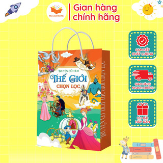 Sách - Bộ truyện cổ tích thế giới chọn lọc 8 cuốn song ngữ Việt Anh kèm túi đựng