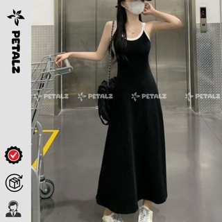Đầm 2 dây dáng maxi· - thiết kế viền cổ trắng chéo lưng xinh xỉu K63