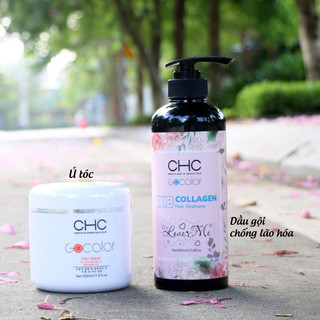 Combo Dầu gội hấp ủ dưỡng tóc CHC X8 Collagen chống lão hóa, phục hồi tóc hư tổn 500ml..