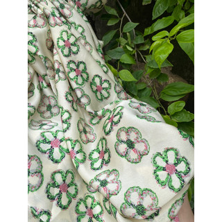 Vải lụa satin in hoa sắc nét Vân Anh shop
