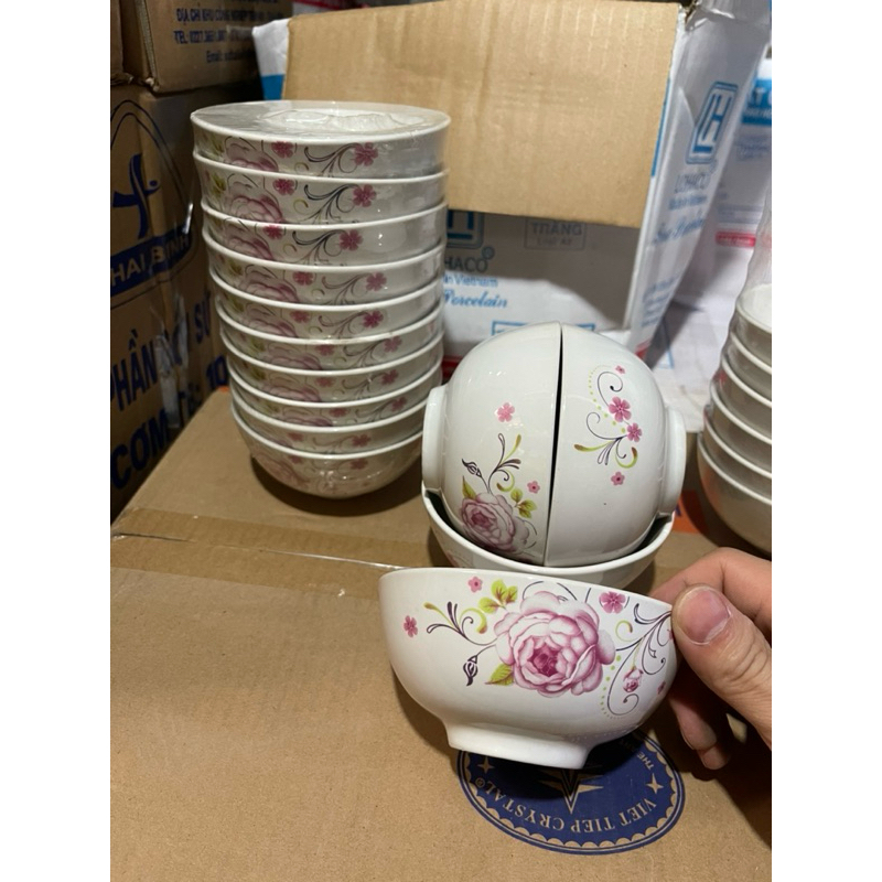 Bát  cơm  chén  cơm  hoa  của  hàng  HC việt nam  loại hoa  Hồng trà sử dụng an toàn cho gia đình nh