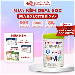 Sữa Bò Lotte Kid A+ Giúp Phát Triển Chiều Cao Lon 760g - Sữa Bột Bổ Sung Canxi Giúp Ổn Định Hệ Tiêu Hóa Của Bé
