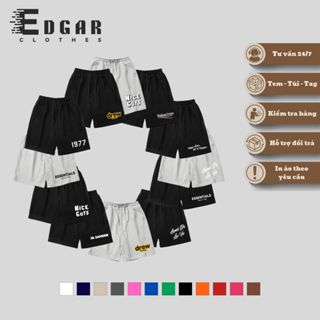 Quần Short nỉ chân cua nam nữ màu đen - xám, Shorts, Vải nỉ chân cua 2 chiều cao cấp (Full Tem - Tag) - EDGAR