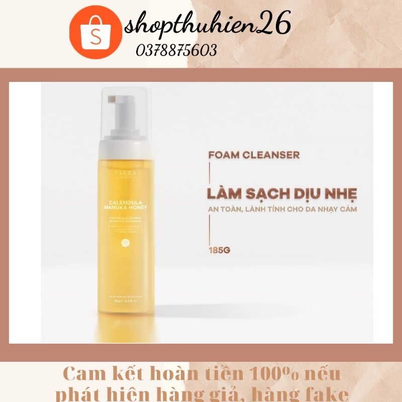 Sữa Rửa Mặt Hoa Cúc Làm Sạch Dịu Nhẹ Giữ Ẩm Calendula & Honey Instant Foam Cleanser Zakka Naturals 1