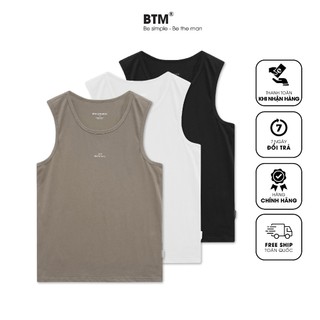 Áo thun nam btm basic logo tanktop - vải cotton co dãn form regularfit mã 6.659