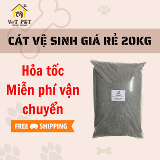  20KG Cát vệ sinh mèo không mùi tặng kèm 3 gói khử mùi hương lài 