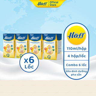 Combo 6 Sữa dinh dưỡng công thức pha sẵn Hoff hỗ trợ phát triển toàn diện tăng cường sức đề kháng 6 lốc (24 hộp x 110ml)