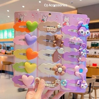  Set 5 Kẹp Tóc Mái Chủ Đề Hoạt Hình Thỏ Rabit Gấu Dâu Kuromi Xu Hướng Dễ Thương Xinh Xắn Cho Bé 
