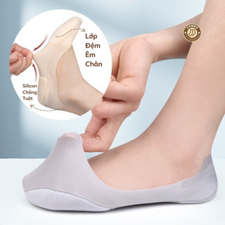   CAO CẤP  Combo 3 Đôi Vớ Lười Nữ Có Đệm Cao Cấp Vớ Mang Giày Cao Gót Búp Bê Viền Silicon Chống Tuột VXU12 