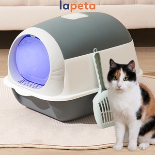 Nhà vệ sinh cho mèo có đèn UV khử khuẩn size lớn nhà cát cho mèo Zebra Lapeta