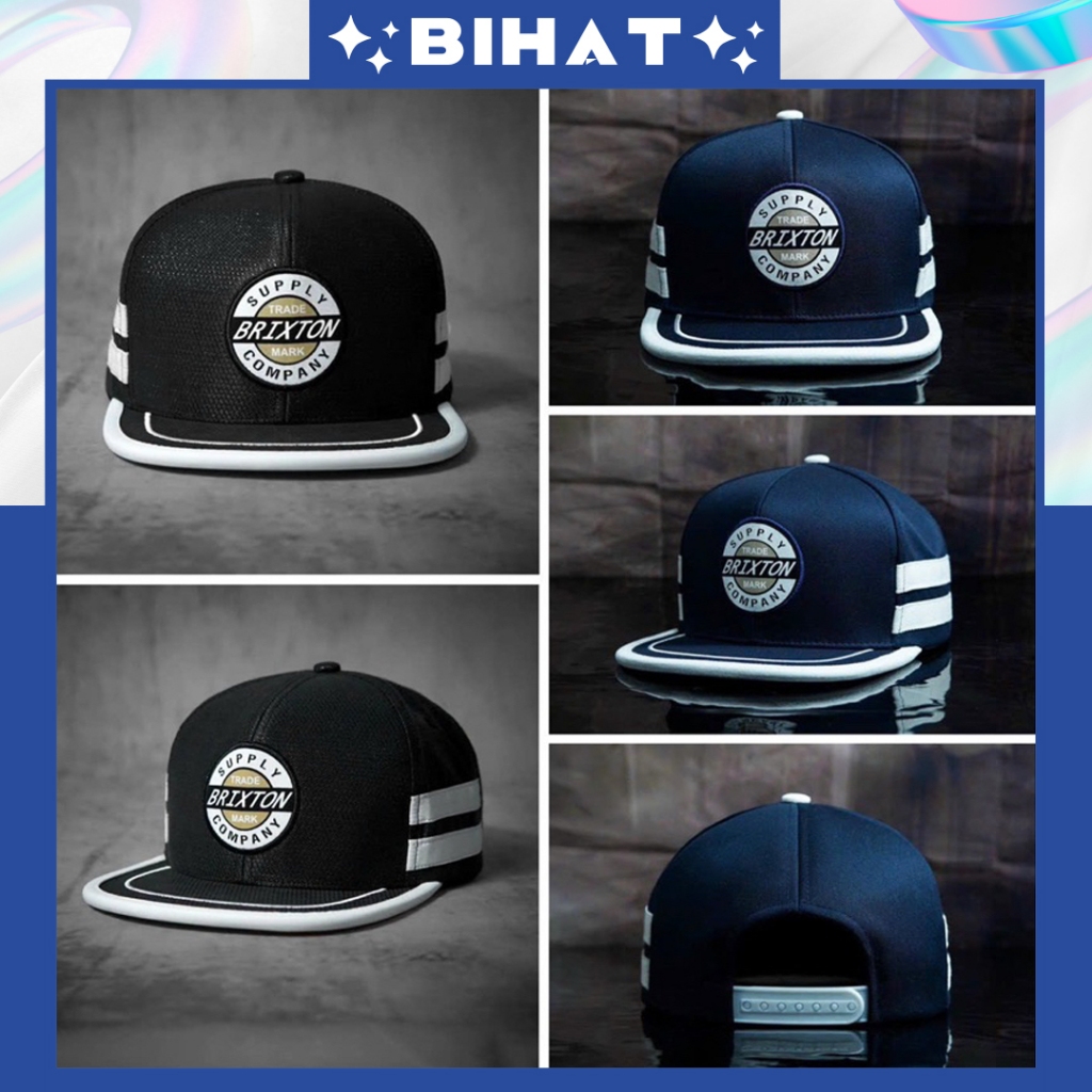 Mũ snapback, Mũ lưỡi trai snapback (HIPHOP) mạc da tròn brixon full tem, Nón kết cao cấp MU68