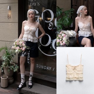 Áo 2 dây 3 lỗ bèo hoa ngực zara xuất a303