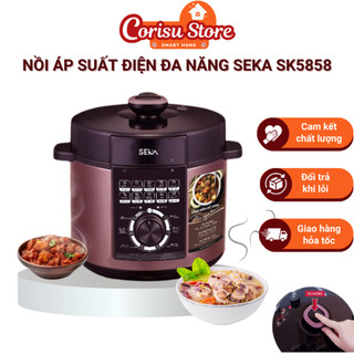 Nồi áp suất điện cao cấp SEKA SK5858 đa chức năng lòng nồi chống dính, dung tích 6L, công suất 1000W - Bảo hành 12 tháng