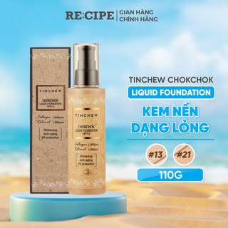Kem Nền Mịn Lì Dạng Lỏng Cao Cấp Lâu Trôi Hàn Quốc TINCHEW Chokchok LIQUID FOUNDATION, BB cream kiềm dầu 110G