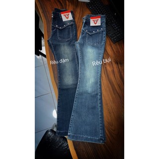 NM Jeans- Quần jean nữ loe đính viền đá