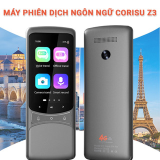 Máy phiên dịch đa ngôn ngữ CORISU Z3 dịch trực tuyến 138 ngôn ngữ, dịch ảnh, dịch đàm thoại AI chính xác, hỗ trợ sim 4G