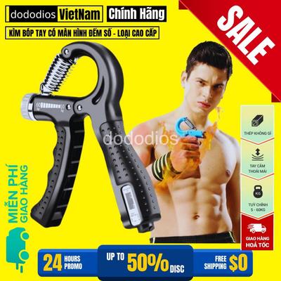 Kìm Bóp Tay Kìm Tập Cơ Tay Dụng Cụ Tập Gym Tại Nhà Điều Chỉnh Lực 5-60kg Có Đếm Số Tự Động