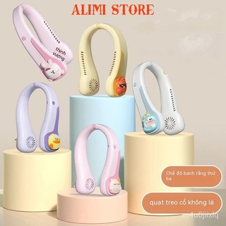 Quạt đeo cổ hình thú mini 🍁freeship🍁 quạt tích điện quàng cổ cute dùng usb gió siêu mát alimi