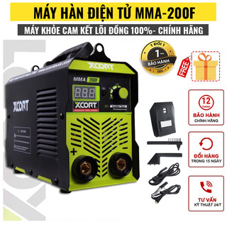Máy hàn điện tử - Máy hàn que MMA-200F Tặng kèm dây hàn dây mát cao cấp