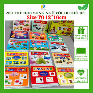 [BẢN ĐẶC BIỆT] Bộ 265 thẻ học Thông minh song ngữ Việt Anh, Bộ thẻ flash card cho trẻ từ 0 tháng - 6 tuổi | Glenn Doman