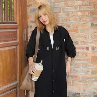 VÁY SƠ MI FORM RỘNG TAY DÀI BASIC