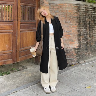 VÁY SƠ MI FORM RỘNG TAY DÀI BASIC