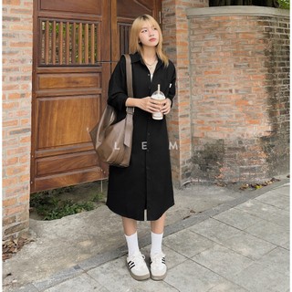 VÁY SƠ MI FORM RỘNG TAY DÀI BASIC