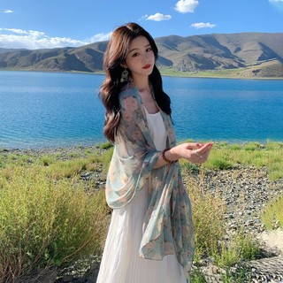 Khăn Voan Lớn Du Lịch Chụp Ảnh Đầm Phụ Kiện Khăn Choàng Đi Biển Quá Khổ Khăn Choàng Mỏng Khăn Hoa Voan Bikini