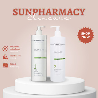 Christina Biophyto Mild Facial Cleanser - Refreshing Toner Sửa rửa mặt - Nước hoa hồng Biophyto 500ml