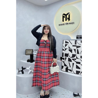 Set Đầm Caro Kèm Khoát Bigsize Yến Ngọc