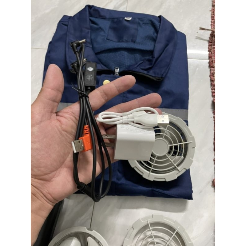 Áo điều hoà quạt gió 12v pin 60000mah giải pháp mát lạnh cho mùa hè