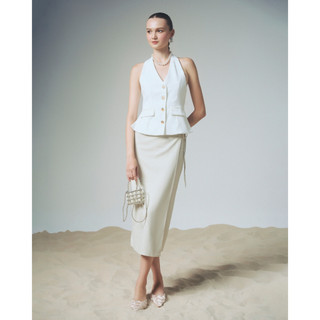 Chân Váy Linen Đắp Tà Thắt Nơ Hông Chloémi | 4168 | Lana Official