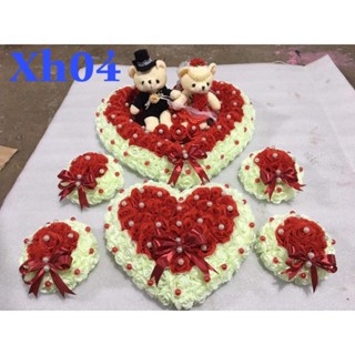 HOA XE CƯỚI CÓ NAM CHÂM - BÔNG GẮN XE ĐÁM CƯỚI RƯỚC DÂU GIÁ SIÊU RẺ