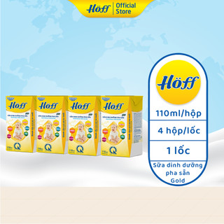 Sữa dinh dưỡng công thức pha sẵn cao cấp Hoff Gold hỗ trợ phát triển toàn diện, 1 lốc ( 4 hộp x 110ml)