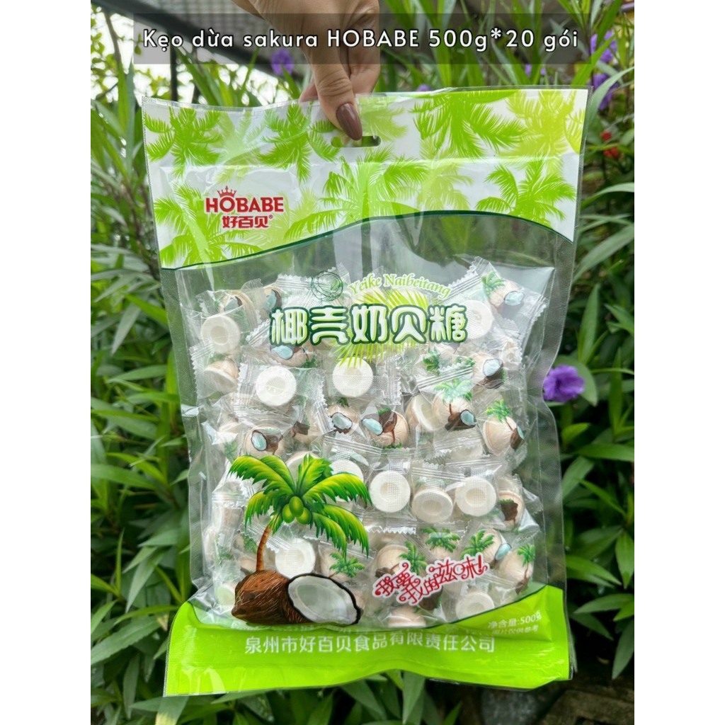 Kẹo dừa giòn sakura HOBABE 500g