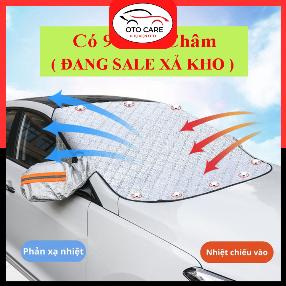 Bạt Phủ Che Nắng Kính Lái Có Tai Gương Cao Cấp 4 Lớp - Cách Nhiệt Chống Nóng, Chống Nắng Hiệu Quả OTCVN