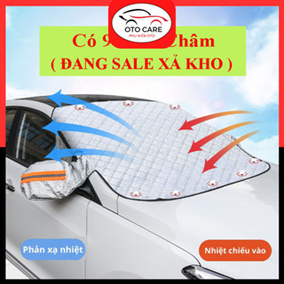 Bạt Phủ Che Nắng Kính Lái Có Tai Gương Cao Cấp 4 Lớp - Cách Nhiệt Chống Nóng, Chống Nắng Hiệu Quả OTCVN