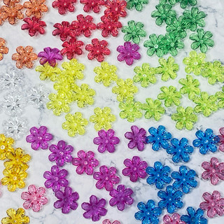 100g hoa đúc 6 cánh pha lê nhựa 30mm