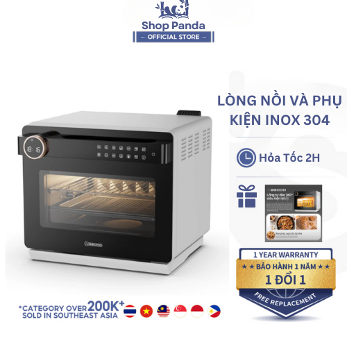 Nồi Chiên Không Dầu 2GOOD S100 Cải Tiến Mới - Chiên Hấp Đều Ngon, Lồng tự đảo 360°, Dung Tích 20L